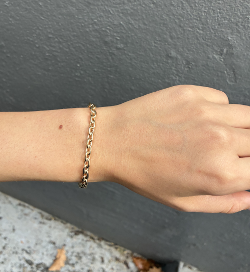14 ct Round Anchor Gold Bracelet from BNH, 5,6 mm wide (thread 1,7 mm) and 19 cm